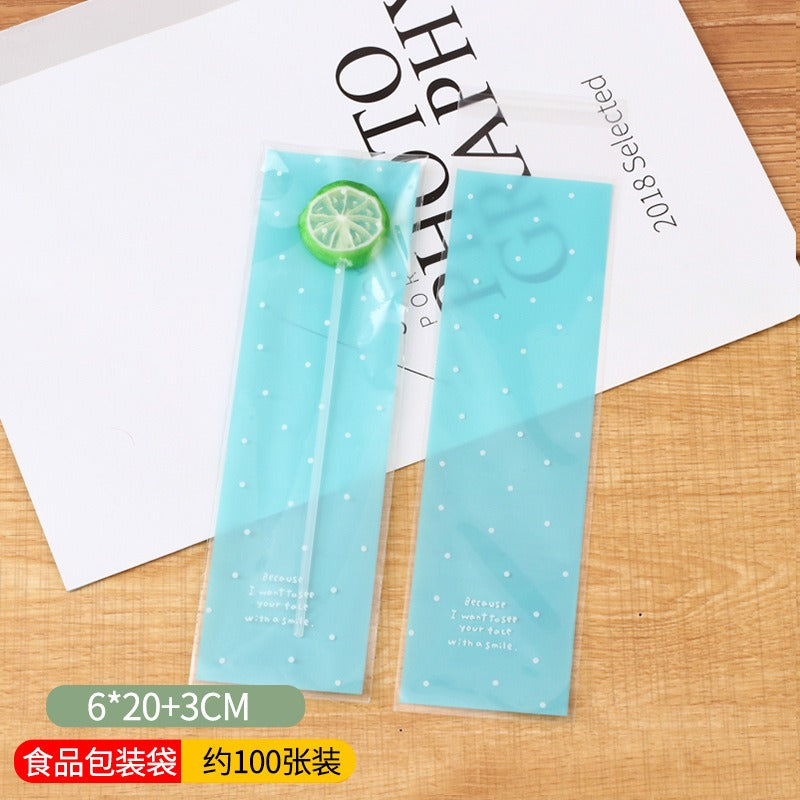 Wholesale 100PCS Long Baking Self-adhesive Bag Cookie Bag Biscuit Ziplock Bag